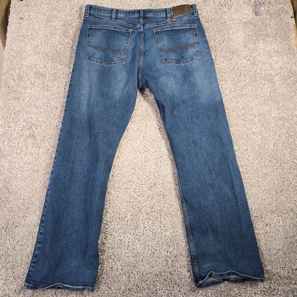 Wrangler Mens Bootcut Jeans 36x32 [Fits 34x31] Blue Relax Workwear Western Rodeo - Picture 13 of 16